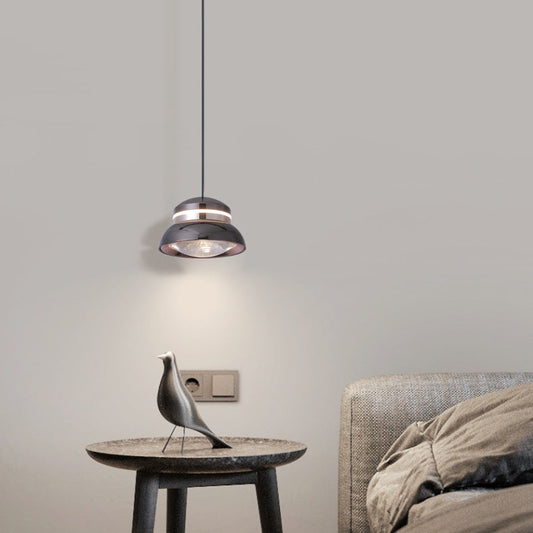 Contemporary Dome LED Pendant Light – Creative Aluminum & Acrylic Hanging Lamp for Bedroom