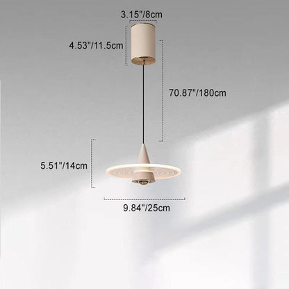 Modern Minimalist Cone Pendant Light – Iron & Aluminum LED Ceiling Fixture for Bedroom