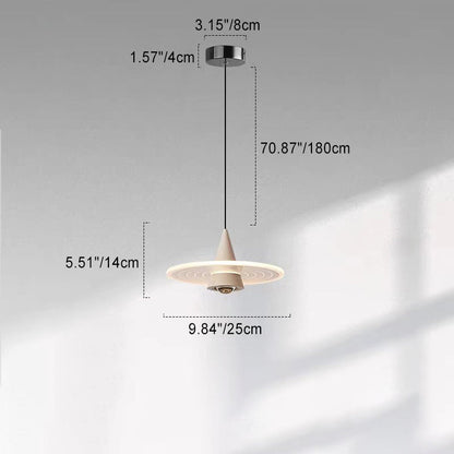 Modern Minimalist Cone Pendant Light – Iron & Aluminum LED Ceiling Fixture for Bedroom