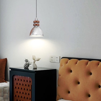 Modern Minimalist Dome Pendant Light 1-Light Iron Metal Ceiling Fixture for Bedroom