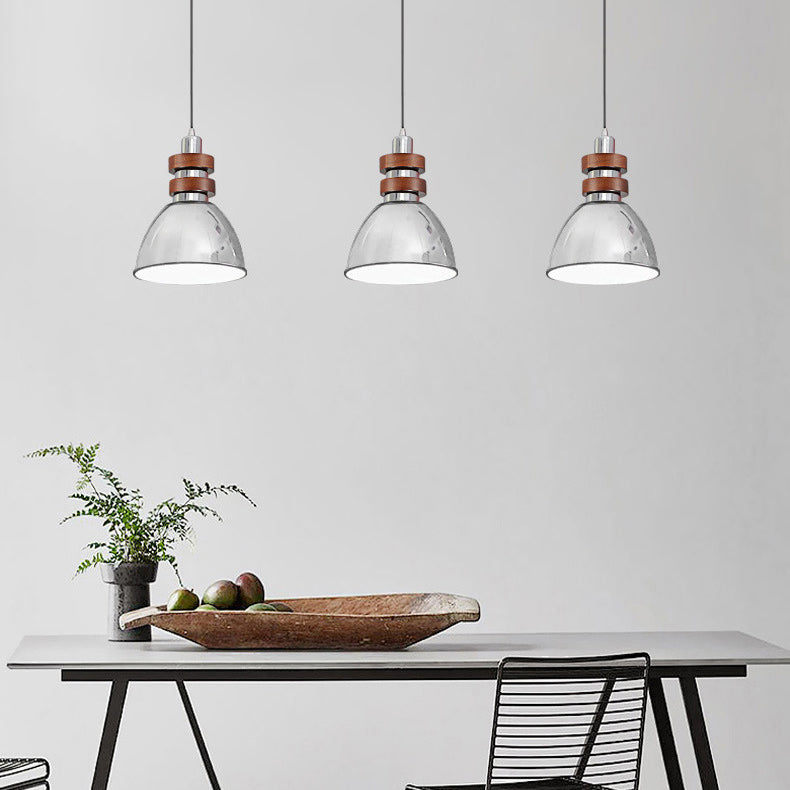 Modern Minimalist Dome Pendant Light 1-Light Iron Metal Ceiling Fixture for Bedroom