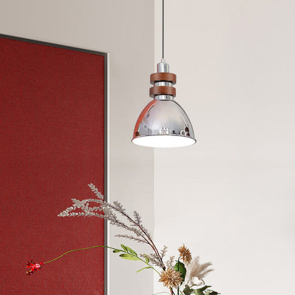 Modern Minimalist Dome Pendant Light 1-Light Iron Metal Ceiling Fixture for Bedroom