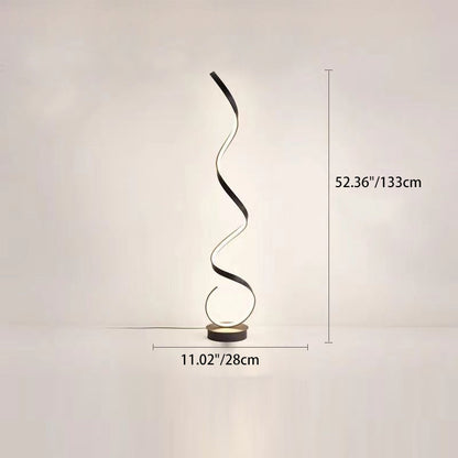 Contemporary Nordic LED Floor Lamp – Curved Iron Frame with PVC Shade for Living Room