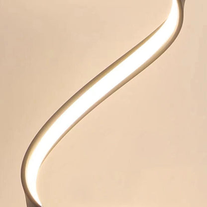 Contemporary Nordic LED Floor Lamp – Curved Iron Frame with PVC Shade for Living Room