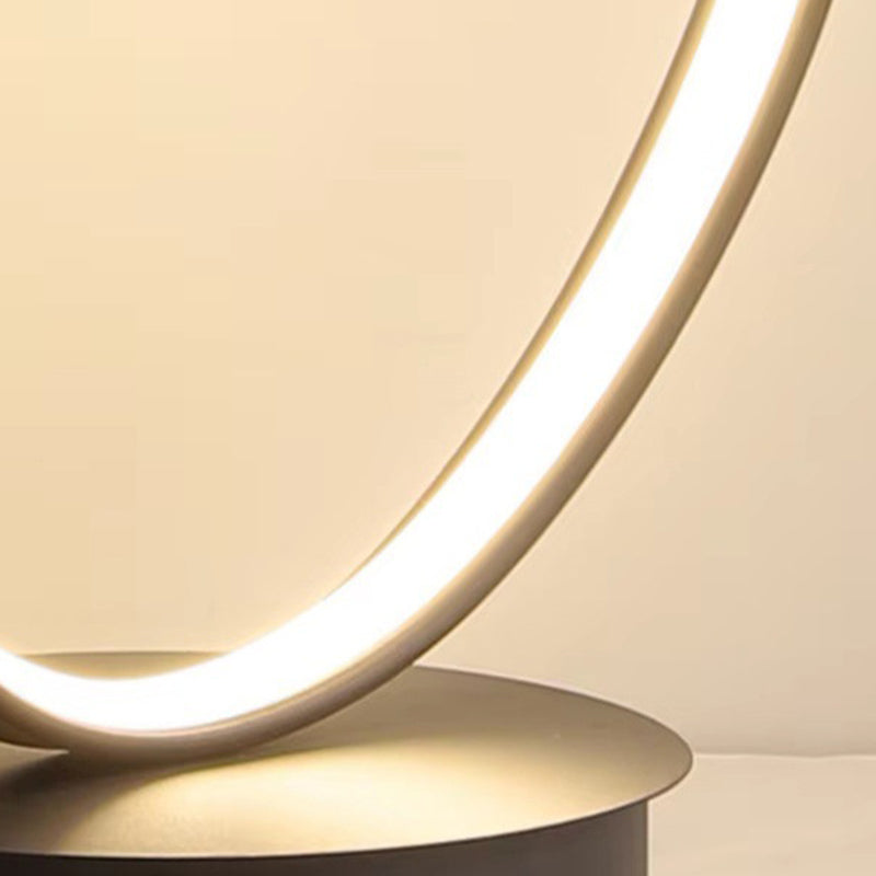Contemporary Nordic LED Floor Lamp – Curved Iron Frame with PVC Shade for Living Room