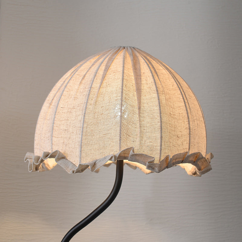 Traditional French Dome Metal Fabric 1-Light Standing Floor Lamp For Living Room