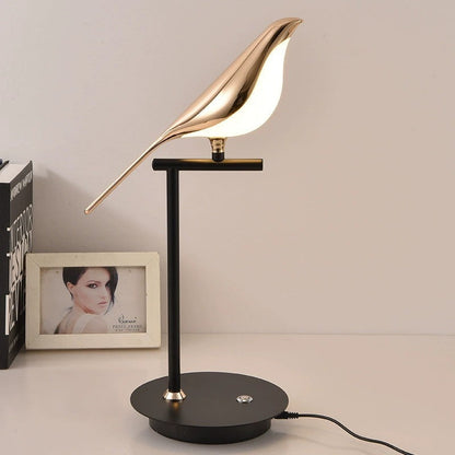 Contemporary Creative Bird Table Lamp – Zinc Alloy & Acrylic LED Light for Bedroom