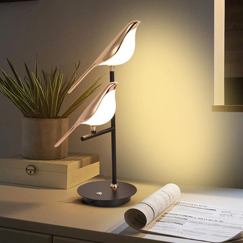 Contemporary Creative Bird Table Lamp – Zinc Alloy & Acrylic LED Light for Bedroom
