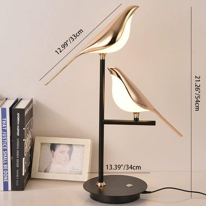 Contemporary Creative Bird Table Lamp – Zinc Alloy & Acrylic LED Light for Bedroom