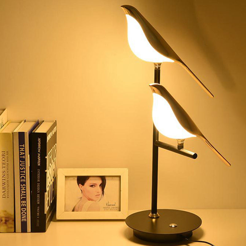 Contemporary Creative Bird Table Lamp – Zinc Alloy & Acrylic LED Light for Bedroom