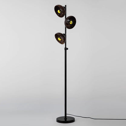 Traditional Vintage 3-Light Floor Lamp – Dome Metal Shade Standing Light for Living Room