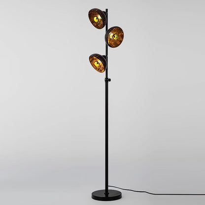 Traditional Vintage 3-Light Floor Lamp – Dome Metal Shade Standing Light for Living Room