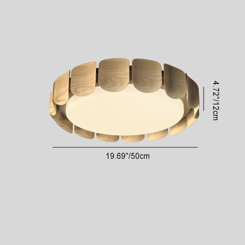 Traditional Vintage Round LED Ceiling Light – Iron & Acrylic Flush Mount for Bedroom