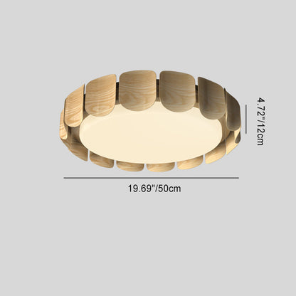 Traditional Vintage Round LED Ceiling Light – Iron & Acrylic Flush Mount for Bedroom