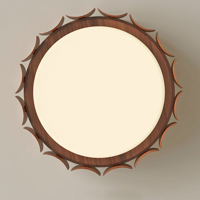 Traditional Vintage Round LED Ceiling Light – Iron & Acrylic Flush Mount for Bedroom