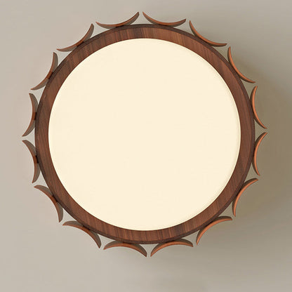 Traditional Vintage Round LED Ceiling Light – Iron & Acrylic Flush Mount for Bedroom