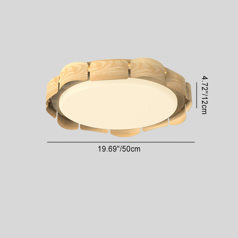 Traditional Vintage Round LED Ceiling Light – Iron & Acrylic Flush Mount for Bedroom