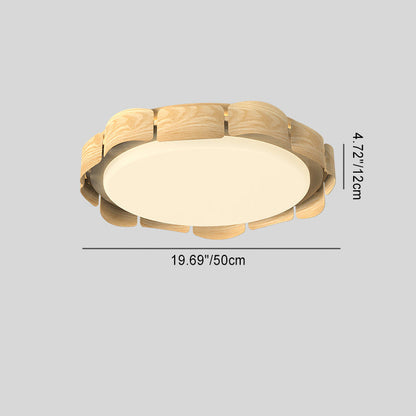 Traditional Vintage Round LED Ceiling Light – Iron & Acrylic Flush Mount for Bedroom