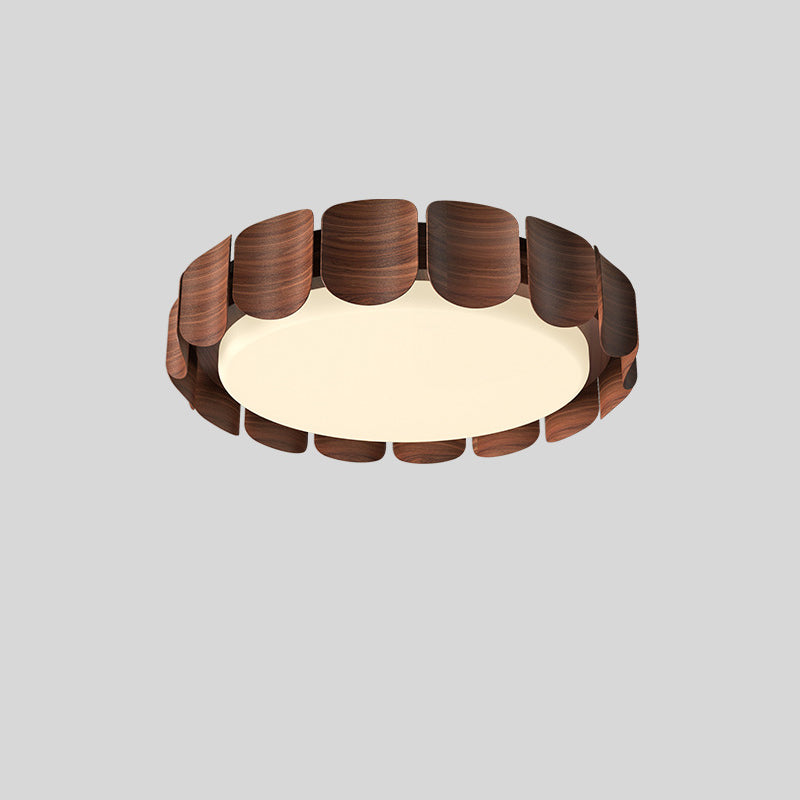 Traditional Vintage Round LED Ceiling Light – Iron & Acrylic Flush Mount for Bedroom