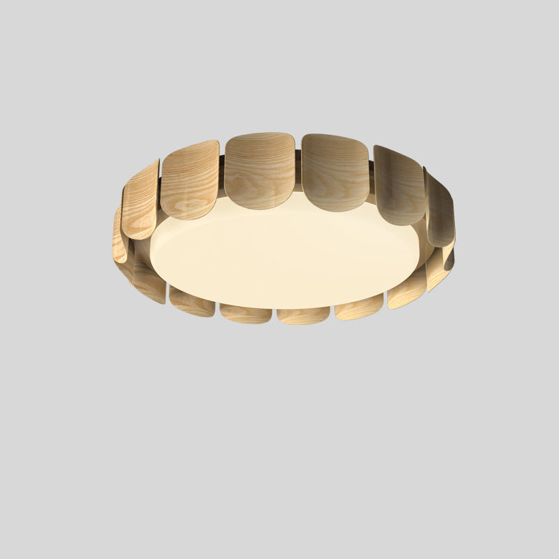 Traditional Vintage Round LED Ceiling Light – Iron & Acrylic Flush Mount for Bedroom