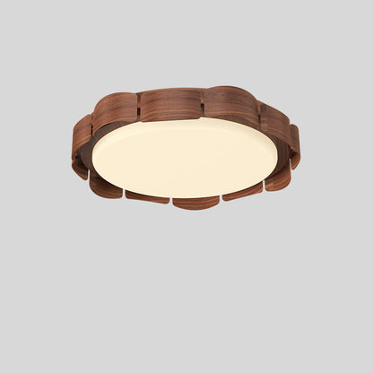 Traditional Vintage Round LED Ceiling Light – Iron & Acrylic Flush Mount for Bedroom