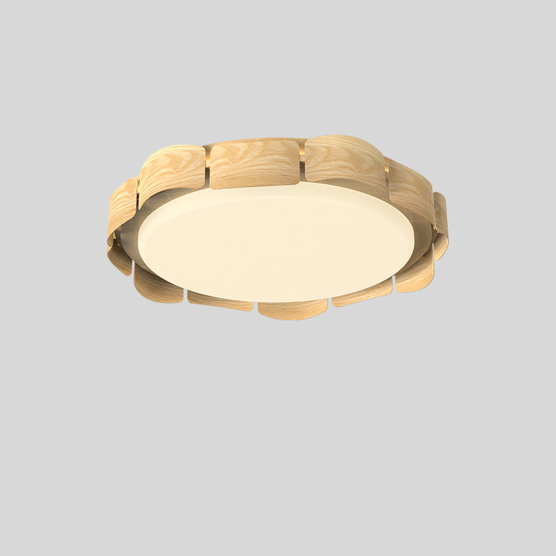 Traditional Vintage Round LED Ceiling Light – Iron & Acrylic Flush Mount for Bedroom