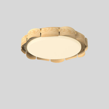 Traditional Vintage Round LED Ceiling Light – Iron & Acrylic Flush Mount for Bedroom