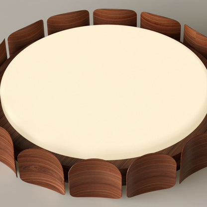 Traditional Vintage Round LED Ceiling Light – Iron & Acrylic Flush Mount for Bedroom