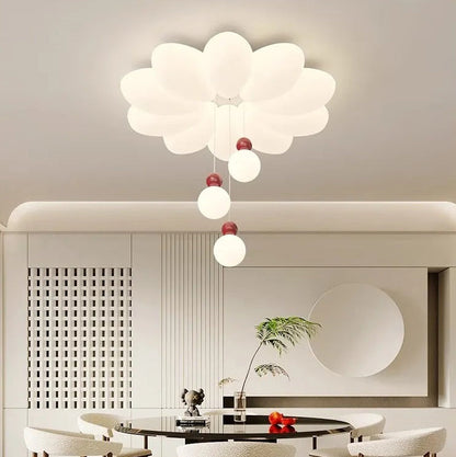 Modern Floral Sphere LED Ceiling Light – Iron & Acrylic Flush Mount Fixture for Bedroom