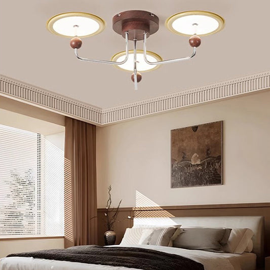 Traditional French LED Ceiling Light – Flying Saucer Semi-Flush Mount in Metal & Acrylic for Bedroom