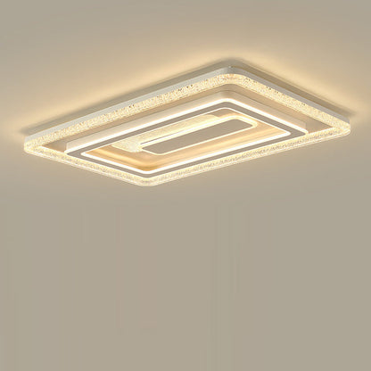 Modern Luxury Rectangular LED Ceiling Light – Flush Mount in Iron & Acrylic for Living Room