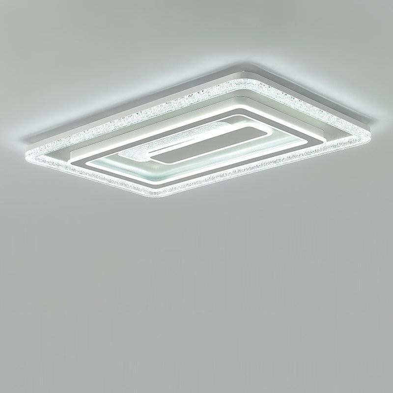 Modern Luxury Rectangular LED Ceiling Light – Flush Mount in Iron & Acrylic for Living Room