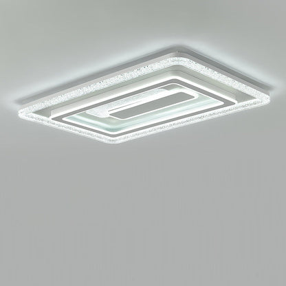 Modern Luxury Rectangular LED Ceiling Light – Flush Mount in Iron & Acrylic for Living Room