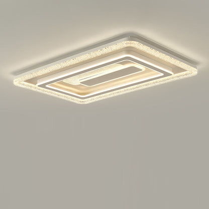 Modern Luxury Rectangular LED Ceiling Light – Flush Mount in Iron & Acrylic for Living Room