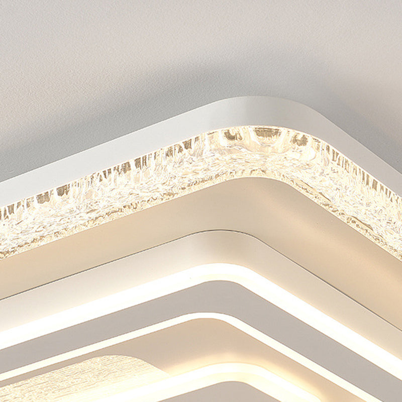 Modern Luxury Rectangular LED Ceiling Light – Flush Mount in Iron & Acrylic for Living Room