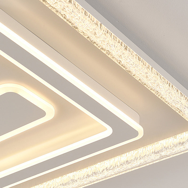 Modern Luxury Rectangular LED Ceiling Light – Flush Mount in Iron & Acrylic for Living Room