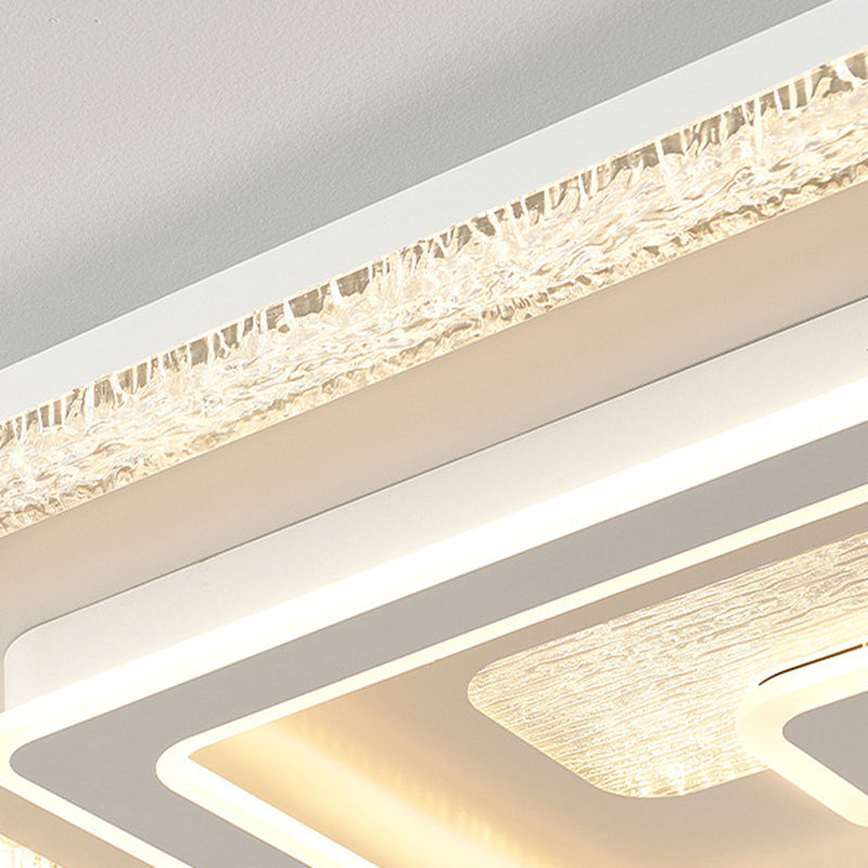 Modern Luxury Rectangular LED Ceiling Light – Flush Mount in Iron & Acrylic for Living Room