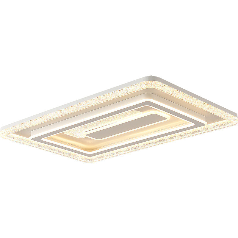 Modern Luxury Rectangular LED Ceiling Light – Flush Mount in Iron & Acrylic for Living Room
