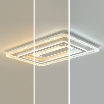 Modern Luxury Rectangular LED Ceiling Light – Flush Mount in Iron & Acrylic for Living Room