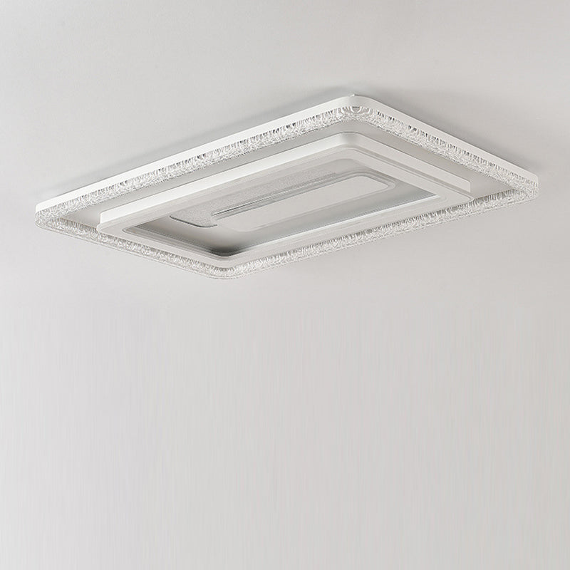 Modern Luxury Rectangular LED Ceiling Light – Flush Mount in Iron & Acrylic for Living Room