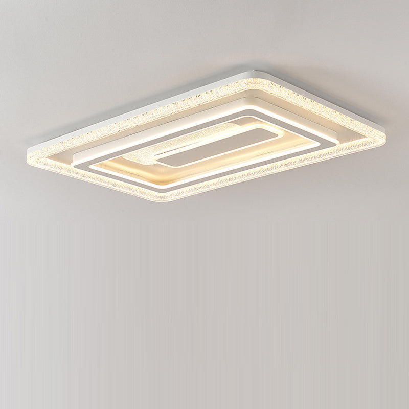 Modern Luxury Rectangular LED Ceiling Light – Flush Mount in Iron & Acrylic for Living Room