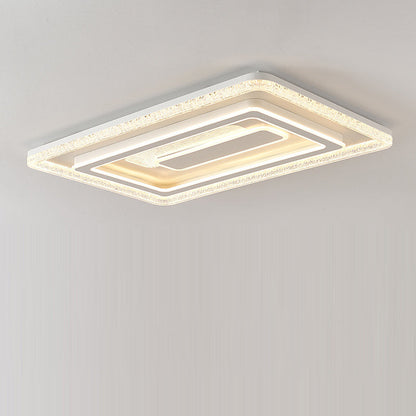 Modern Luxury Rectangular LED Ceiling Light – Flush Mount in Iron & Acrylic for Living Room