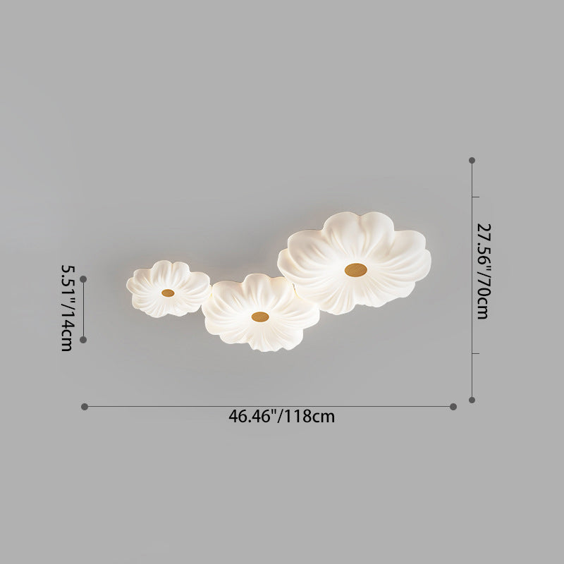 Contemporary Creative Flower LED Ceiling Light – Flush Mount in Iron & PE for Bedroom