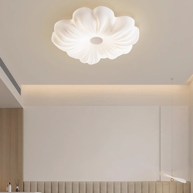 Contemporary Creative Flower LED Ceiling Light – Flush Mount in Iron & PE for Bedroom