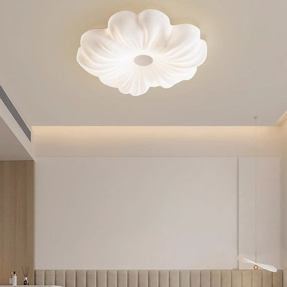 Contemporary Creative Flower LED Ceiling Light – Flush Mount in Iron & PE for Bedroom