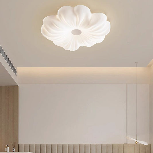 Contemporary Creative Flower LED Ceiling Light – Flush Mount in Iron & PE for Bedroom