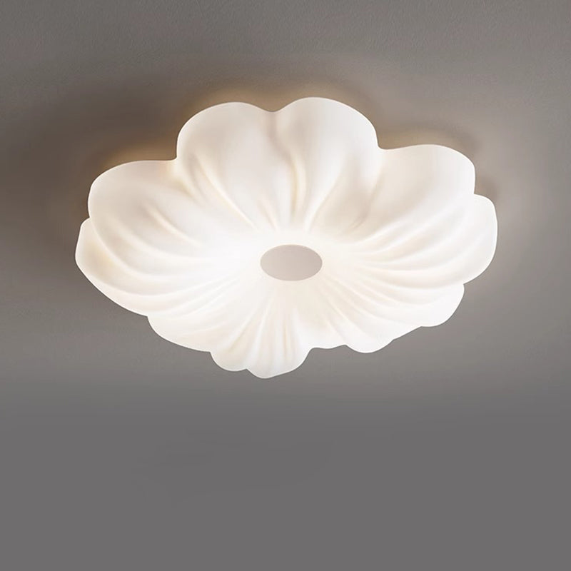 Contemporary Creative Flower LED Ceiling Light – Flush Mount in Iron & PE for Bedroom