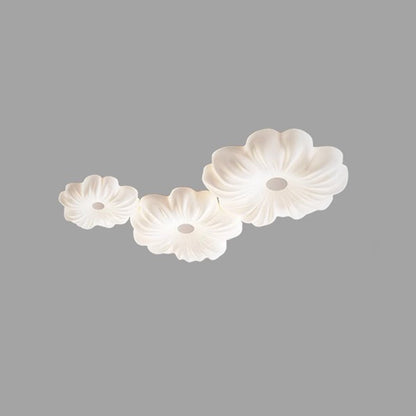 Contemporary Creative Flower LED Ceiling Light – Flush Mount in Iron & PE for Bedroom