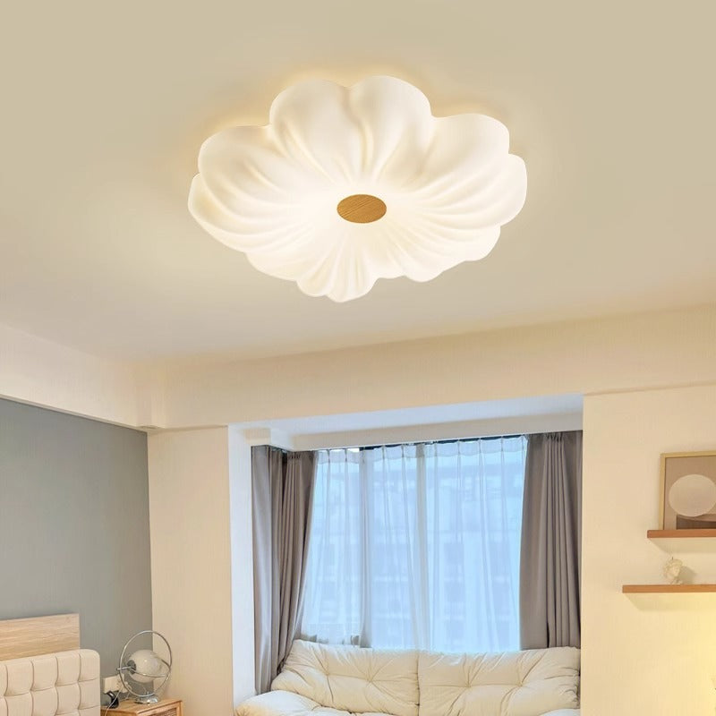 Contemporary Creative Flower LED Ceiling Light – Flush Mount in Iron & PE for Bedroom