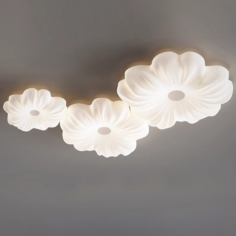 Contemporary Creative Flower LED Ceiling Light – Flush Mount in Iron & PE for Bedroom